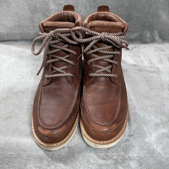 Clark’s Boots Women 9 Brown Leather Gore Tex Lace Up Ankle Rubber Sole - Picture 1 of 11